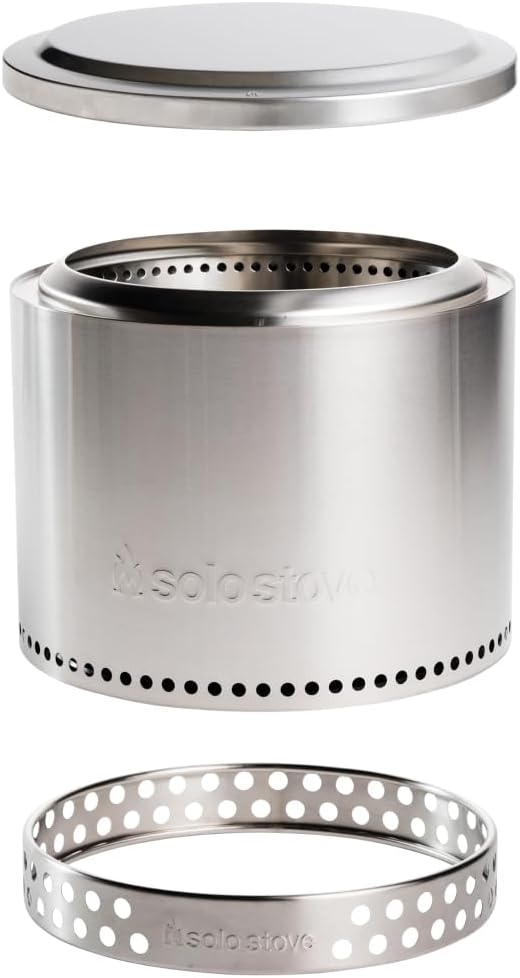 Solo Stove Bonfire 19.5" Smokeless Fire Pit with Removable Ash Pan | Portable Outdoor Fire Pit | Stainless Steel - Wood Burning Lightweight Fireplace | Ideal for 4-6 People, 20 lbs