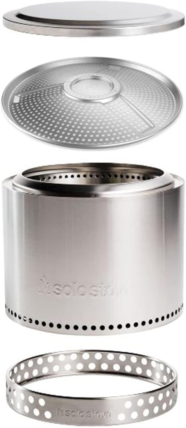 Solo Stove Bonfire 19.5" Smokeless Fire Pit with Removable Ash Pan | Portable Outdoor Fire Pit | Stainless Steel - Wood Burning Lightweight Fireplace | Ideal for 4-6 People, 20 lbs