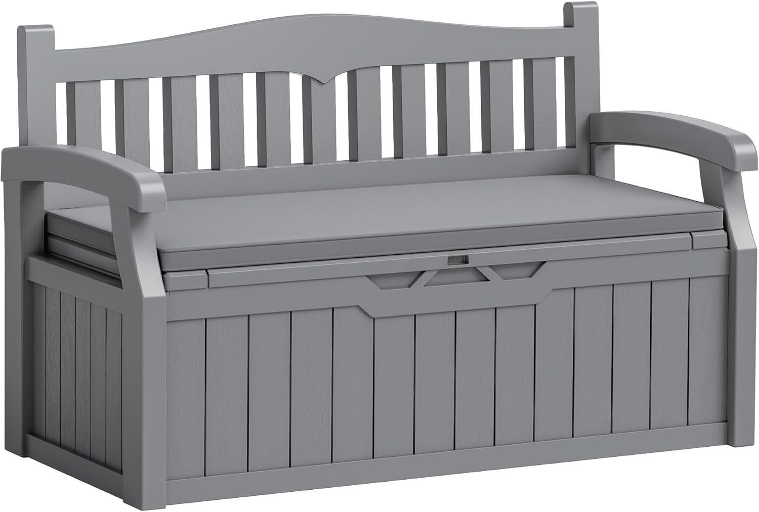 Flamaker 80 Gallon Storage Bench Outdoor Indoor, Durable All-Weather Seating with Hidden Storage, Lockable Deck Box for Garden, Patio, Poolside (Brown)