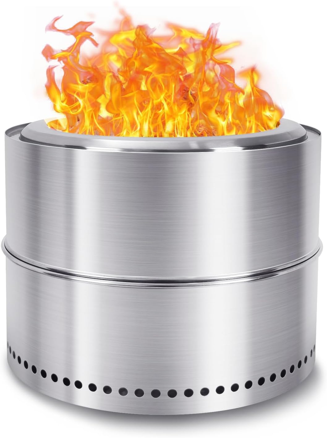 HGD 20 inch Smokeless Firepit Outdoor, Portable Smokeless Fire Pit for Camping with Travel Bag, Stainless Steel Wood Burning Stove for Backyard & Patio, Easy Setup & Compact Storage