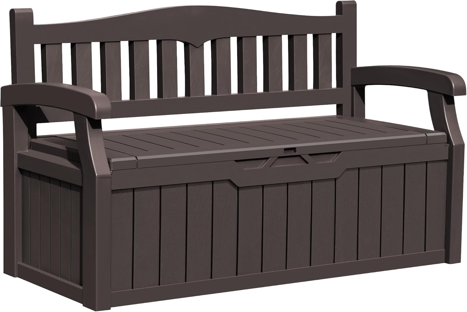 Greesum 80 Gallon Outdoor Storage Bench, Weather-Resistant Deck Box, Patio Furniture Bench for Backyard, Garden, Porch, Large Capacity Seat for Pillows Cushions Patio Accessories, Dark Black
