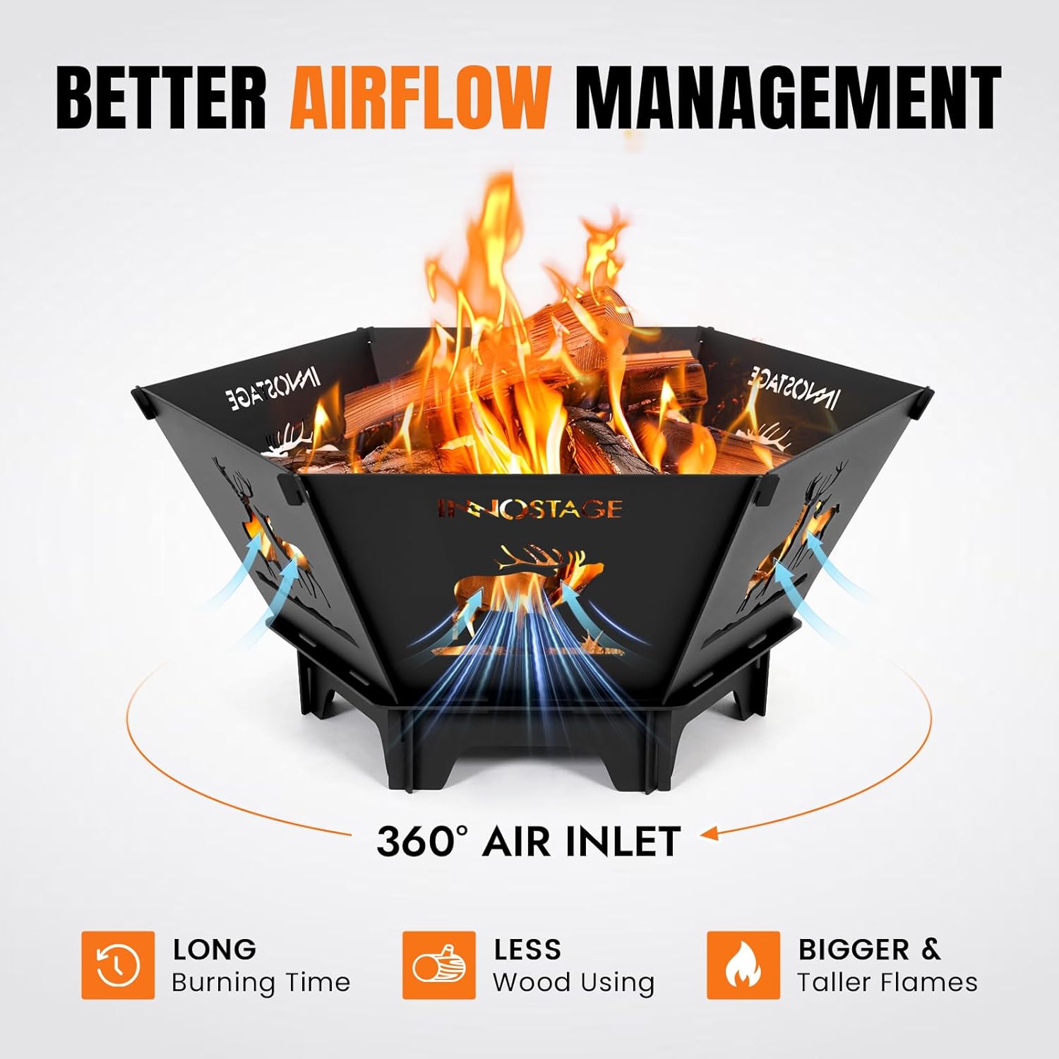 Fire Pit for Camping- 23Inch Small Collapsible Firepit for Patio Outside Wood Burning Outdoor Indoor BBQ Picnic Foldable Fire Pits Bonfire of Backyard Patio with Portable Tote Bag