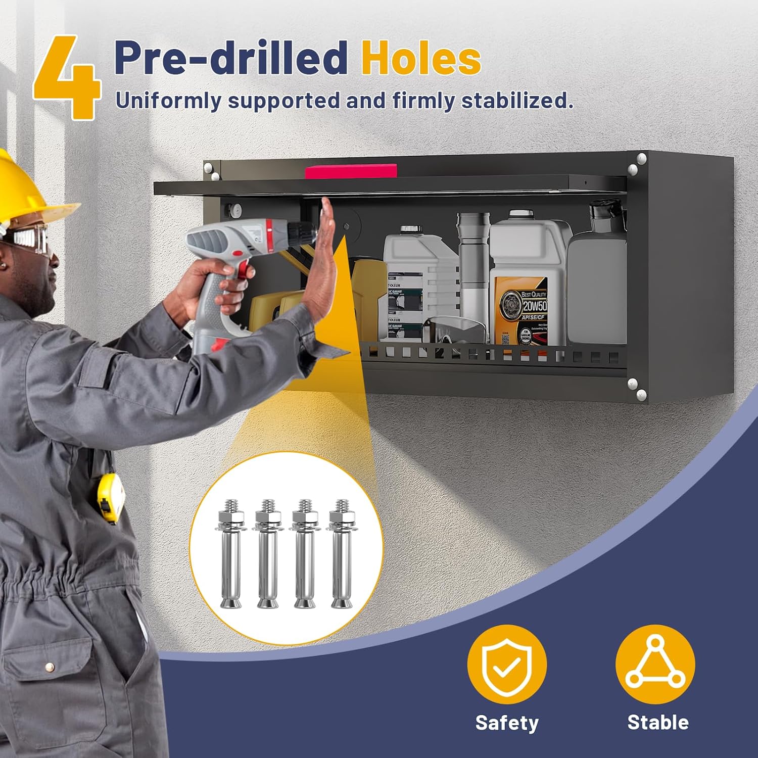 31.5" Metal Wall Cabinet,Garage Wall Cabinet with Up-Flip Door,Wall Mounted Garage Cabinets,Floating Tool Cabinet for Basement,Kitchen,Warehouse Assembly Required